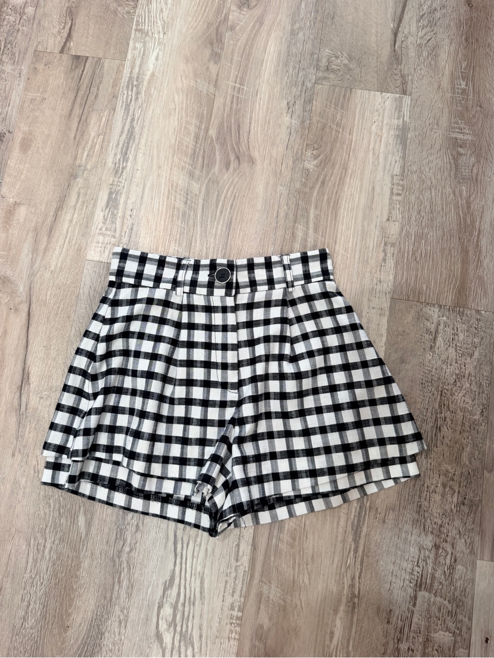 River island Black & White Checked High-Waist Women’s Shorts xs